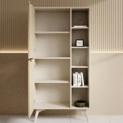 Meubella - Boekenkast Essence - Beige - Licht eiken - 80 cm