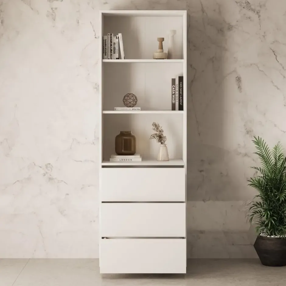Meubella - Boekenkast Gideon - Wit - 60 cm