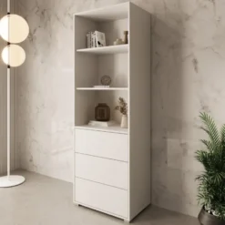 Meubella - Boekenkast Gideon - Wit - 60 cm