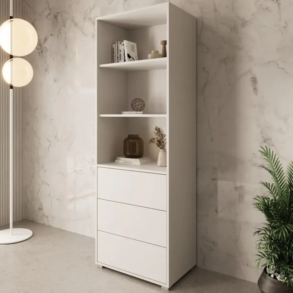 Meubella - Boekenkast Gideon - Wit - 60 cm
