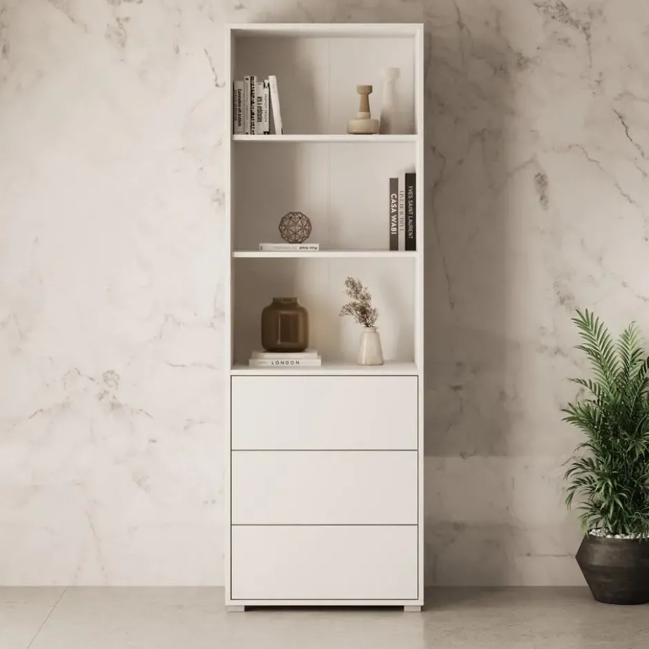 Meubella - Boekenkast Gideon - Wit - 60 cm