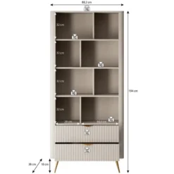 Meubella - Boekenkast Lima - Zwart - 88 cm