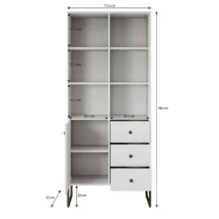 Meubella - Boekenkast Lyndall - Beige - 77 cm