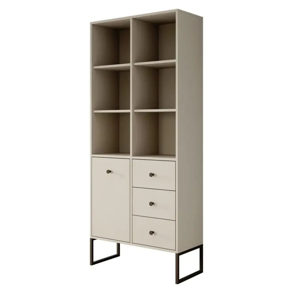Meubella - Boekenkast Lyndall - Beige - 77 cm