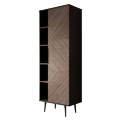 Meubella - Boekenkast Pedro - Donker eiken - Zwart eiken - 70 cm