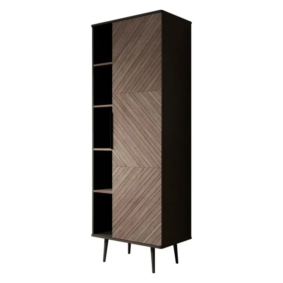 Meubella - Boekenkast Pedro - Donker eiken - Zwart eiken - 70 cm