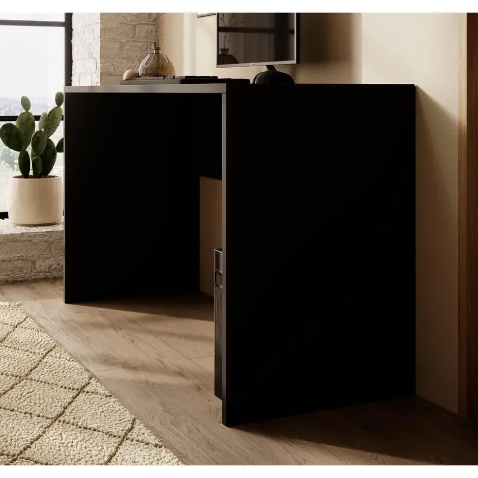 Meubella - Bureau Apoda 2 - Zwart - 130 cm