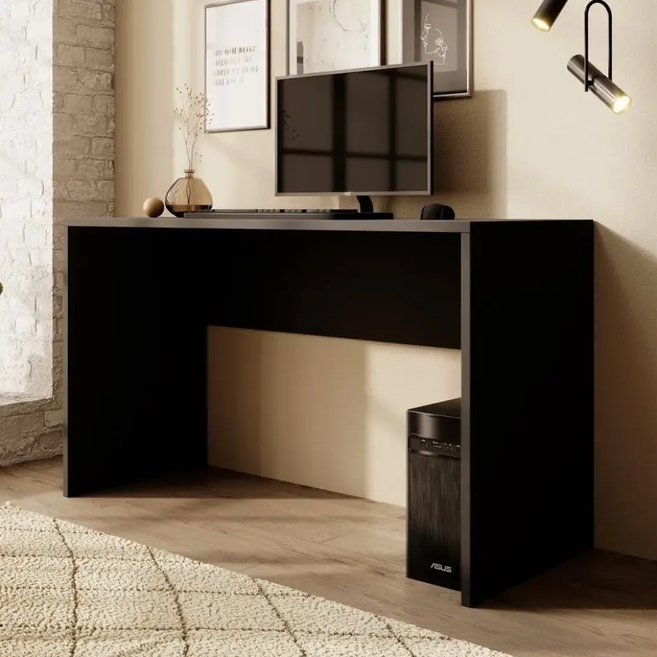 Meubella - Bureau Apoda 2 - Zwart - 130 cm