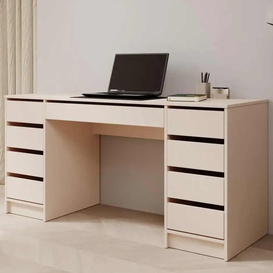 Meubella - Bureau Avio 2 - Beige - 154 cm