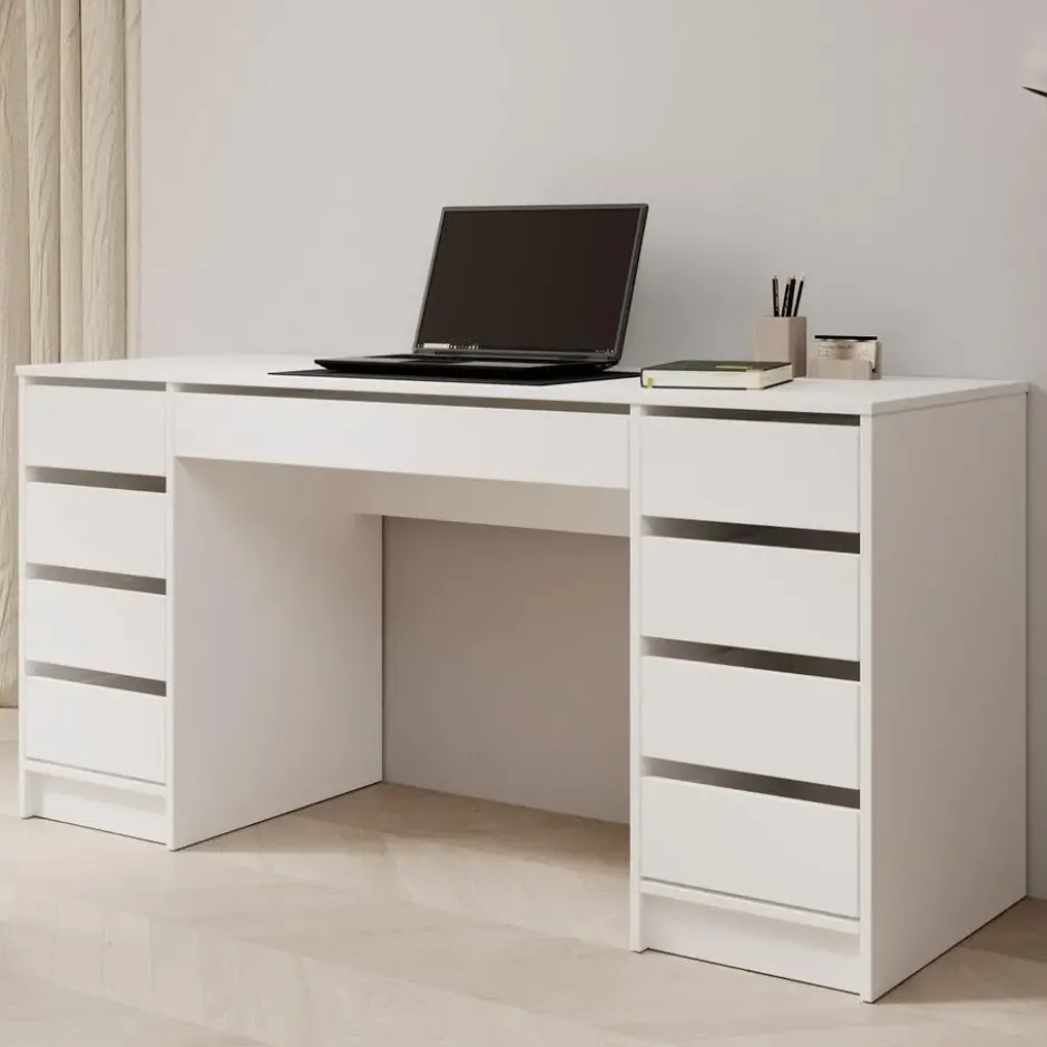 Meubella - Bureau Avio 2 - Wit - 154 cm