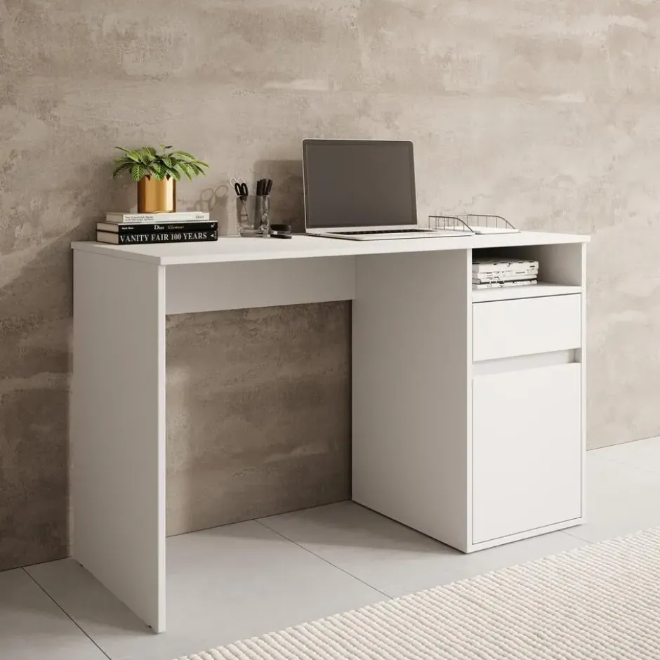 Meubella - Bureau Babot - Wit 1 - 120 cm