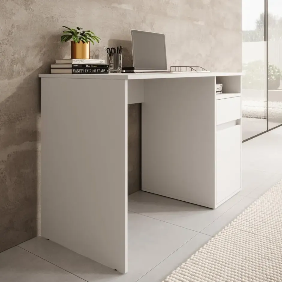 Meubella - Bureau Babot - Wit 1 - 120 cm