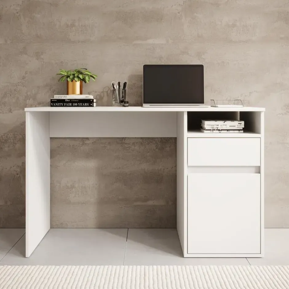 Meubella - Bureau Babot - Wit 1 - 120 cm