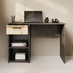 Meubella - Bureau Hyatt - Eiken - Wit - 156 cm
