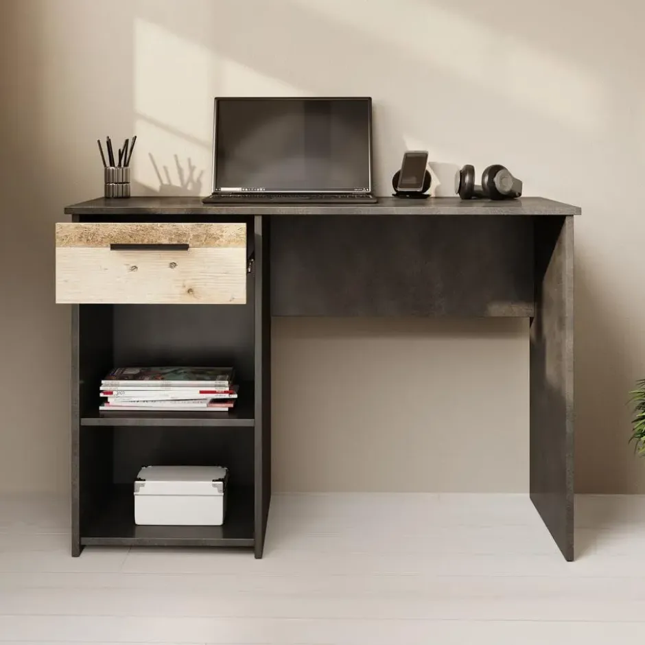 Meubella - Bureau Hyatt - Eiken - Wit - 156 cm