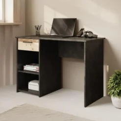 Meubella - Bureau Hyatt - Eiken - Wit - 156 cm