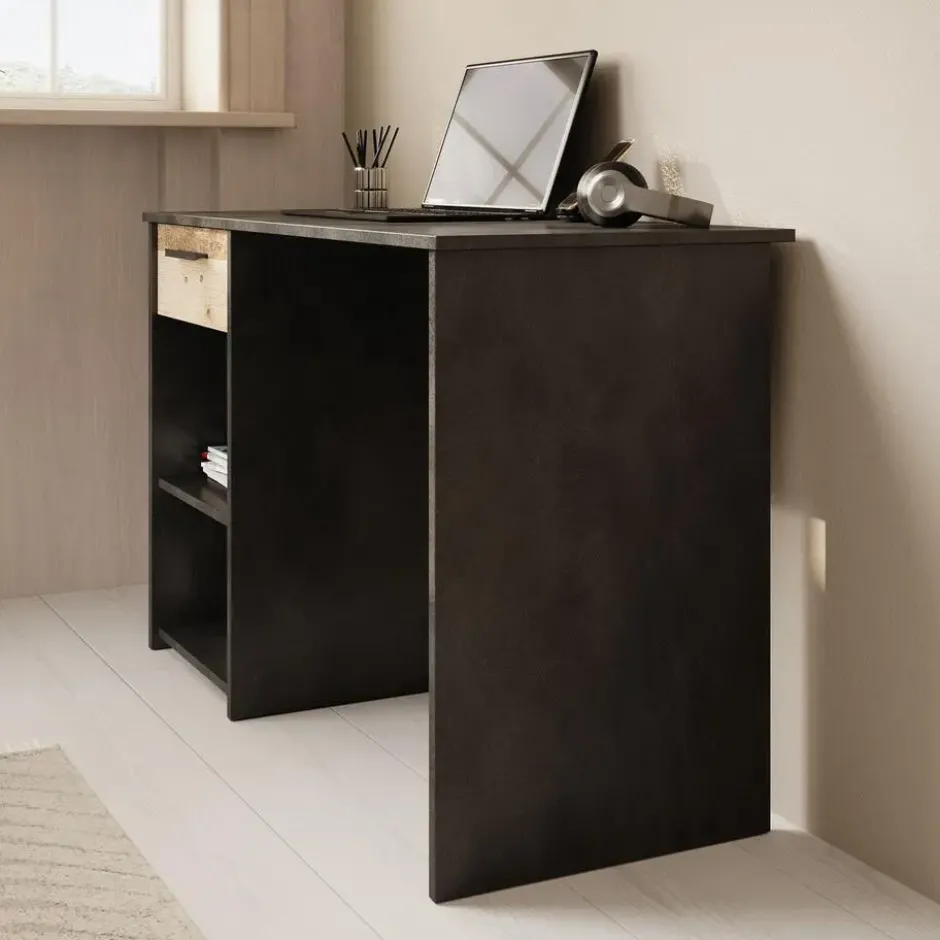 Meubella - Bureau Hyatt - Eiken - Wit - 156 cm