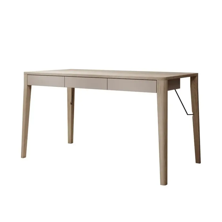 Meubella - Bureau Mazar - Licht eiken - 139 cm
