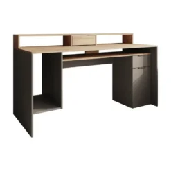 Meubella - Bureau Ryan - Grijs - Eiken - 160 cm