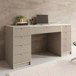 Meubella - Bureau Tavares 2 - Beige - 154 cm