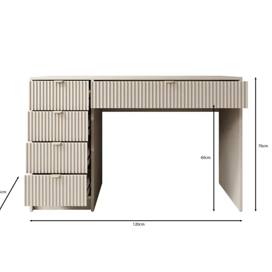 Meubella - Bureau Tavares - Beige - 120 cm