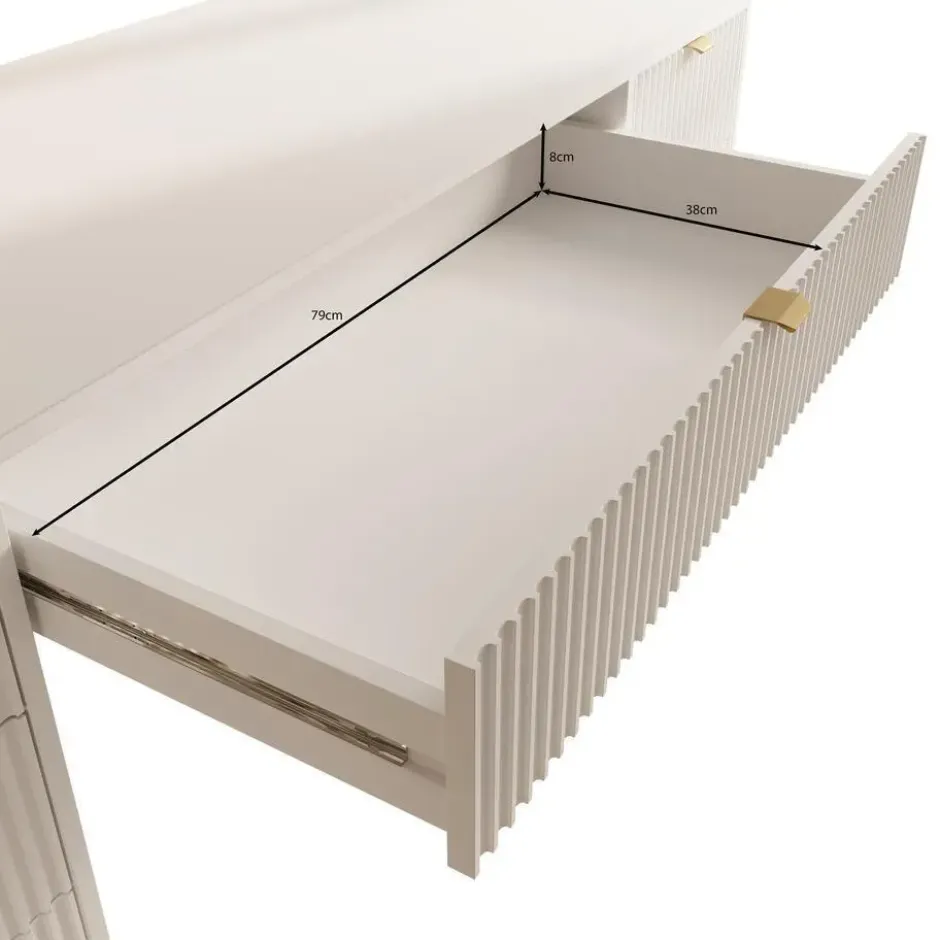 Meubella - Bureau Tavares 2 - Wit - 154 cm