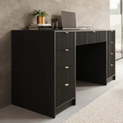 Meubella - Bureau Tavares 2 - Zwart - 154 cm