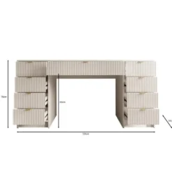 Meubella - Bureau Tavares 2 - Zwart - 154 cm