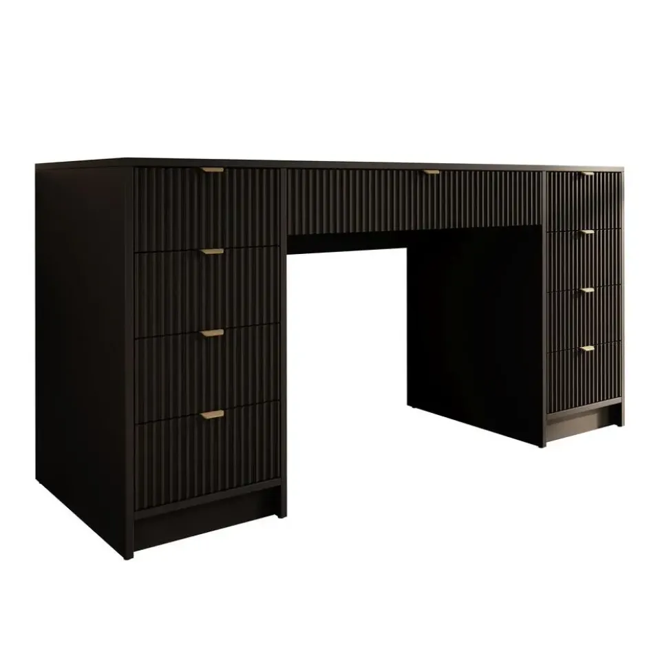 Meubella - Bureau Tavares 2 - Zwart - 154 cm
