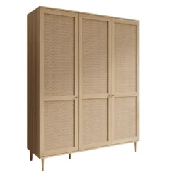 Meubella - Crimson - Kledingkast met 3 deuren - Eiken - 165x52x208 cm
