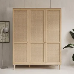 Meubella - Crimson - Kledingkast met 3 deuren - Eiken - 165x52x208 cm