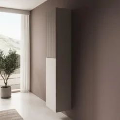 Meubella - Cruzar - Vitrinekast - Beige - 40x30x180 cm