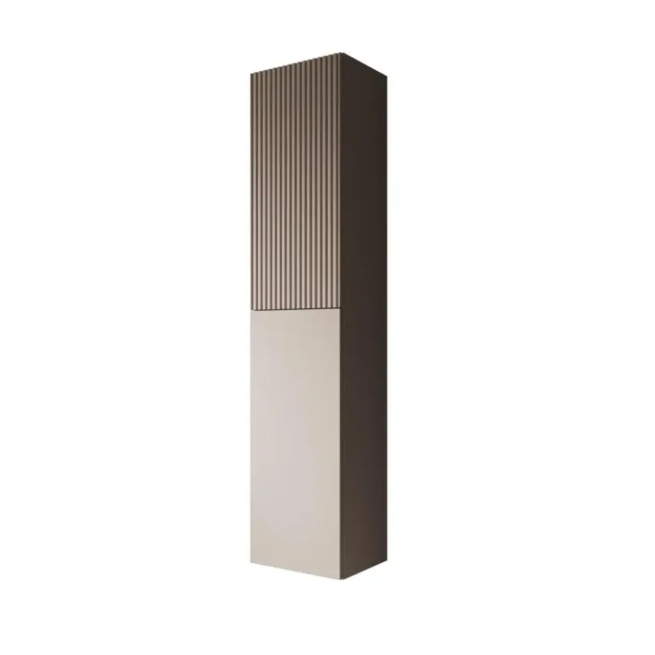 Meubella - Cruzar - Vitrinekast - Beige - 40x30x180 cm