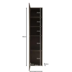 Meubella - Cruzar - Vitrinekast - Beige - 40x30x180 cm