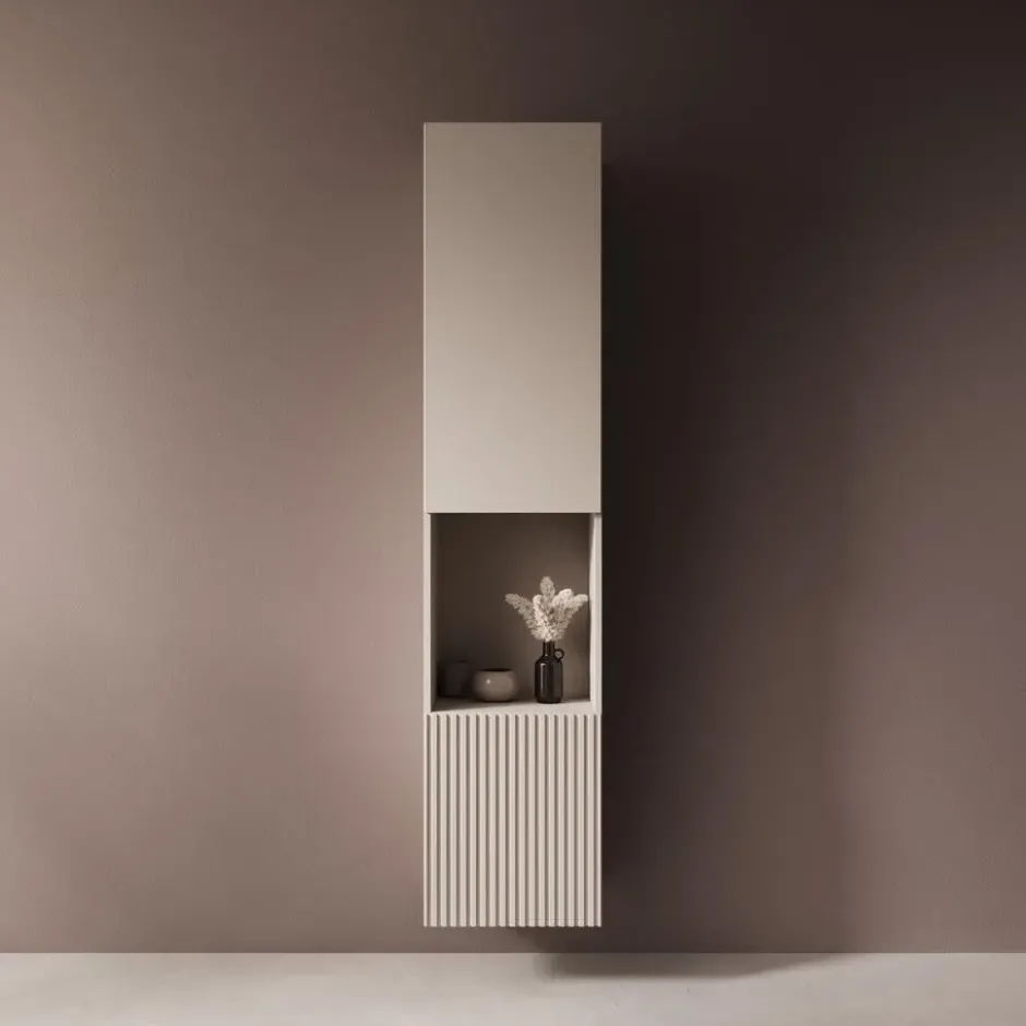 Meubella - Cruzar 2 - Vitrinekast - Beige - 40x30x180 cm
