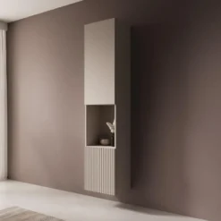 Meubella - Cruzar 2 - Vitrinekast - Beige - 40x30x180 cm
