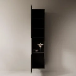 Meubella - Cruzar 2 - Vitrinekast - Zwart - 40x30x180 cm