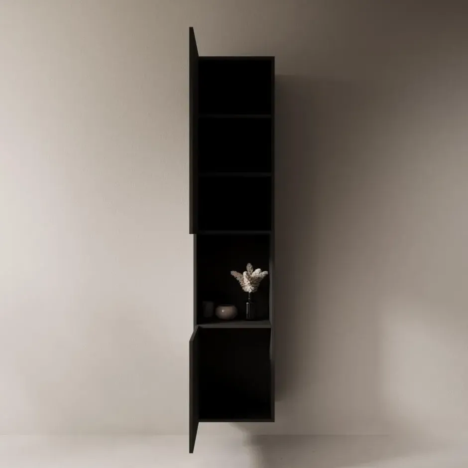 Meubella - Cruzar 2 - Vitrinekast - Zwart - 40x30x180 cm