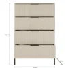 Meubella - Delaware - Ladekast 4 lades - Beige - 76x40x116 cm