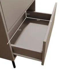Meubella - Dimora - Vitrinekast - Beige - 60x40x185 cm