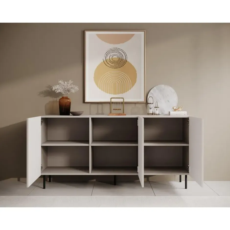 Meubella - Dressoir Alex - Beige - 156 cm