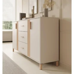 Meubella - Dressoir Bahia - Beige - 163 cm