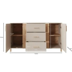 Meubella - Dressoir Bahia - Beige - 163 cm