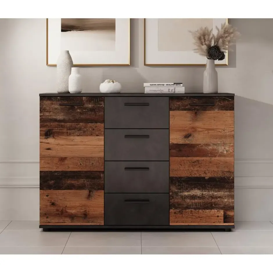 Meubella - Dressoir Bellini - Grijs - 120 cm