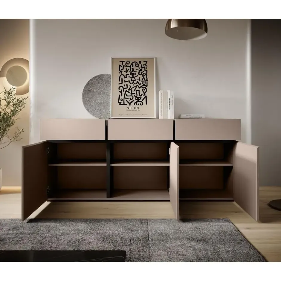 Meubella - Dressoir Cainan - Beige - 180 cm