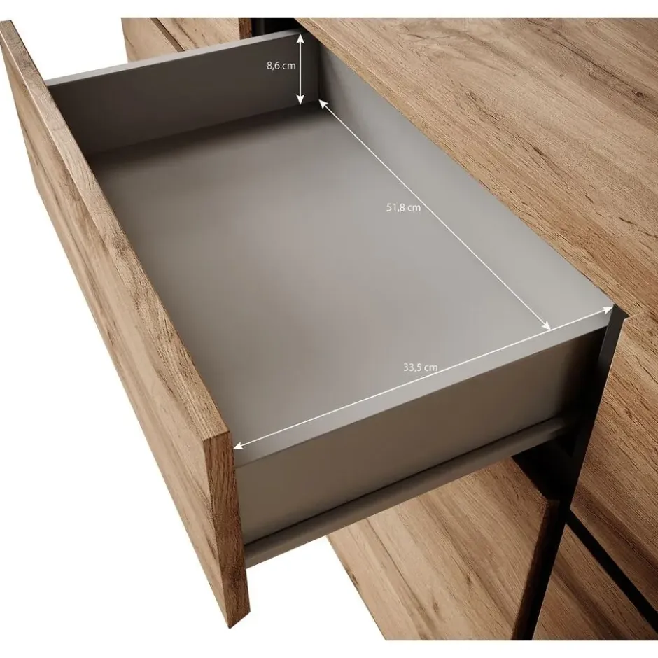Meubella - Dressoir Cainan - Beige - 180 cm