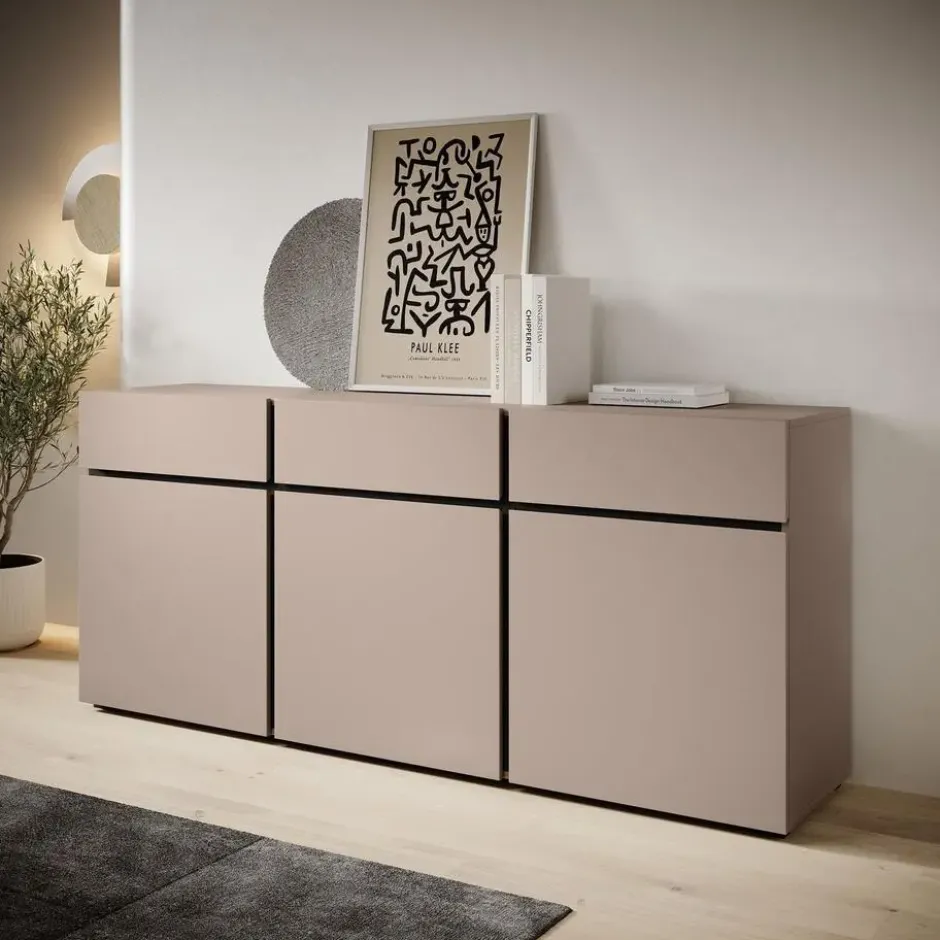 Meubella - Dressoir Cainan - Beige - 180 cm