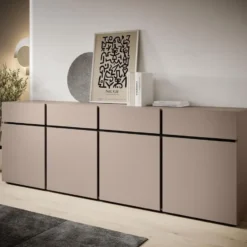 Meubella - Dressoir Cainan - Beige - 225 cm