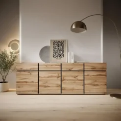 Meubella - Dressoir Cainan - Eiken - 225 cm