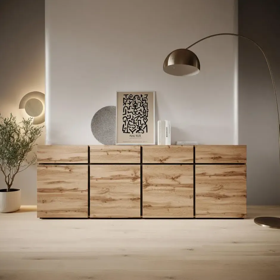 Meubella - Dressoir Cainan - Eiken - 225 cm
